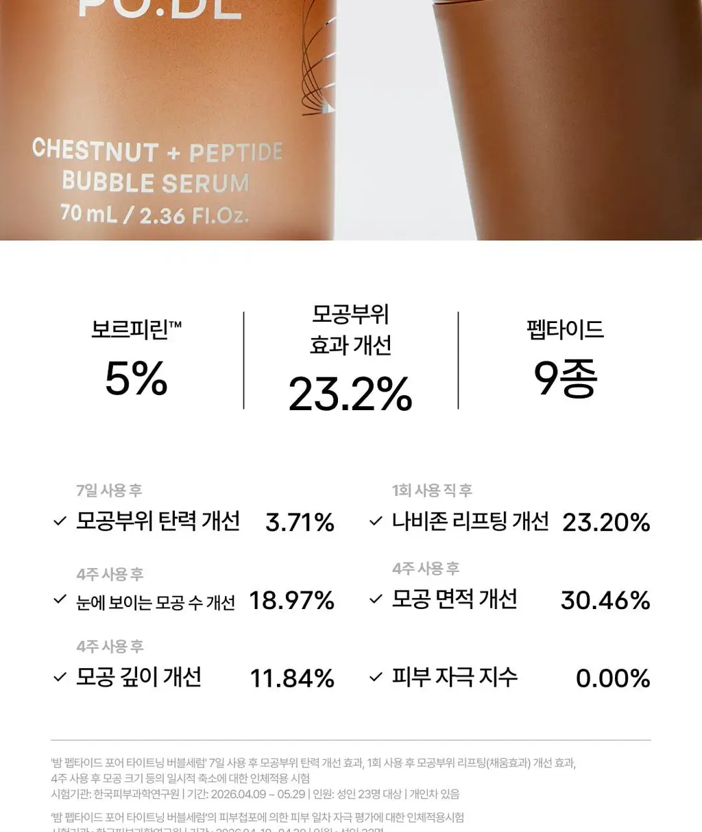 [NEW] 포들 밤 펩타이드 모공 타이트닝 버블 세럼 70ml 상세페이지 5
